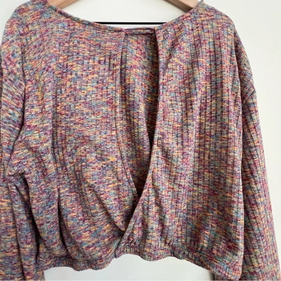 Anthropologie Daily Practice Open Backside Flouncy Pullover Sweater Space Dye - Picture 9 of 16